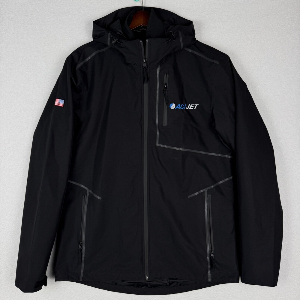 Port Authority Mens S Softshell 2 in 1 Jacket ACI Jet Logo Hooded Flag Patch